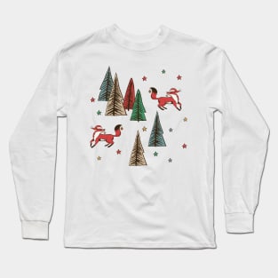 Cute Christmas Foxes Long Sleeve T-Shirt